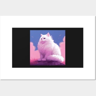 Fluffy Clouds on Paws: The Delight of White Cat Fur Posters and Art